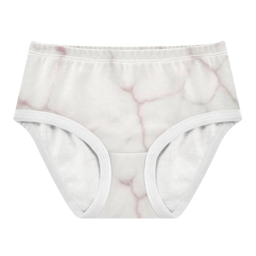 White Gray Marble TPink Veins Toddler Underwear Floral 2t Cotton Little Girl Panties Bright Kids Undies Briefs