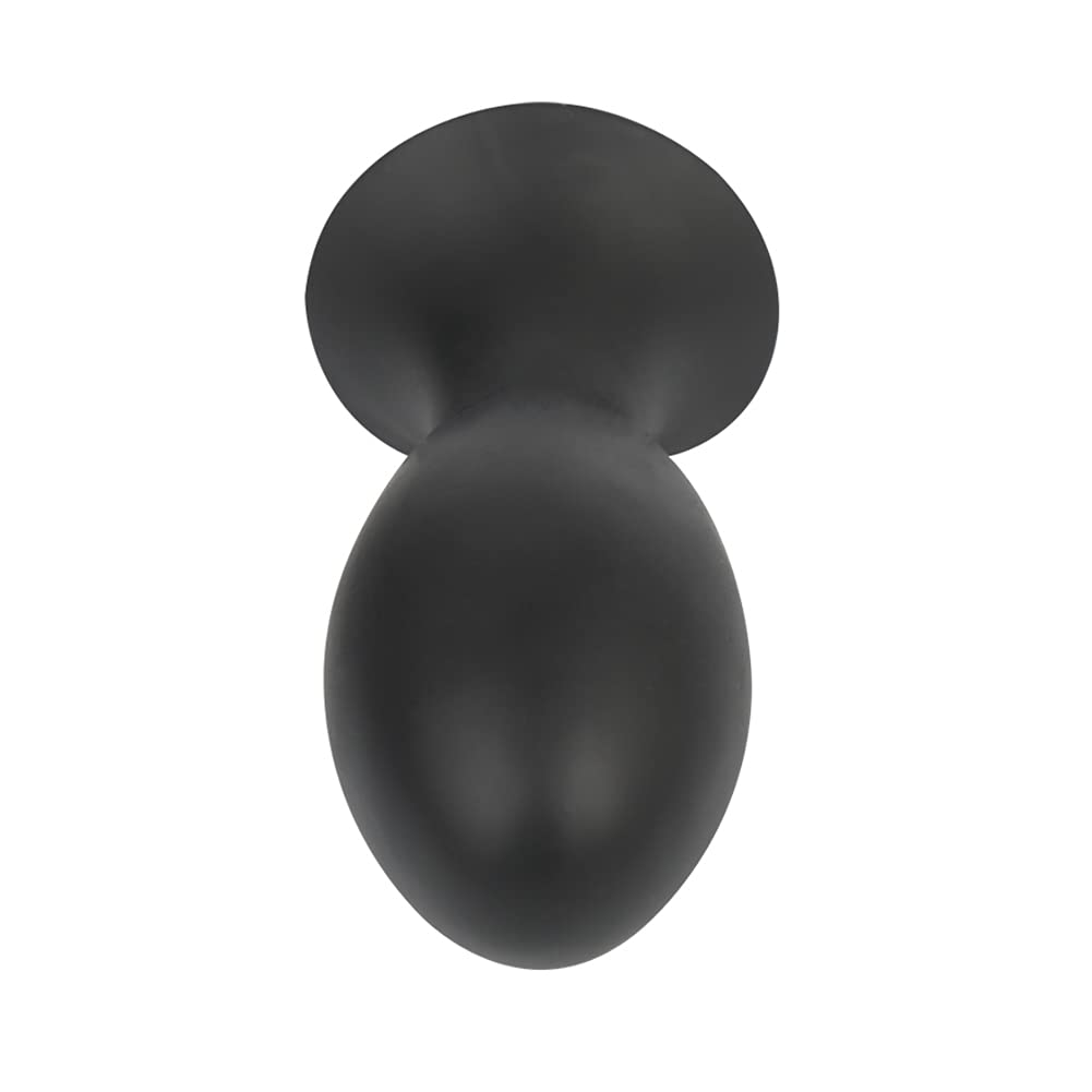 SXOVO Plug Anale Ovale con Ventosa Analesex Toy in Silicone Liquido Butt Plug Anale per Stimolazione Prostata Toys Sessuali per Donna Uomini Coppie (L,Nero)