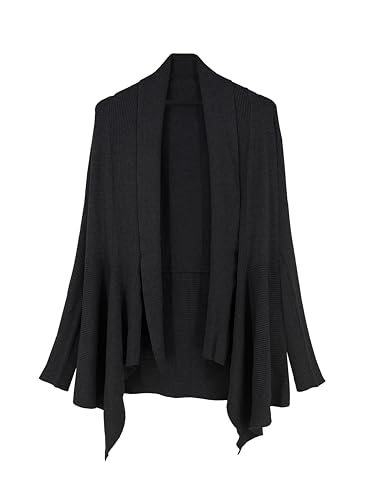 Image of INKOFF Womens Draped Front Cardigan Sweaters Long Sleeve Waterfall Irregular Hem Cardigans Lighweight