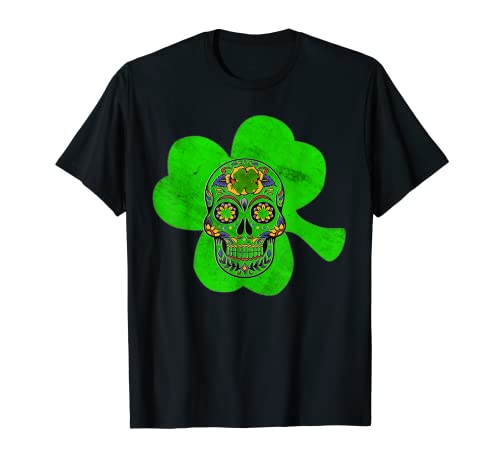 Trébol desgastado trébol San Patricio cráneo camisetas Camiseta