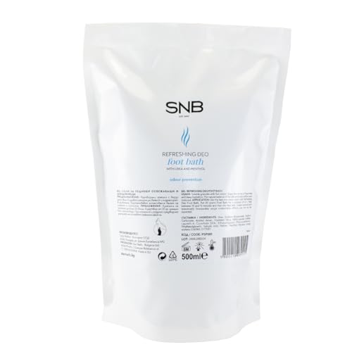 Sal de baño profesional SNB para pies 500 g – Baño refrescante y desodorante para pies con gránulos de disolución rápida – Para pies cansados e hinchados e higiene de los pies – Pedicura profesional y