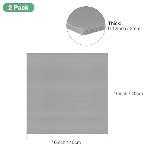 Image of M METERXITY 2-Pack Corrugated Plastic Sheets, 16 Inch x 16 Inch Waterproof Blank Corrugated Poster Board Yard Signs for Garage Sale /Office /Classroom /Party /Lawn Sign Road [3mm Thick, Gray]