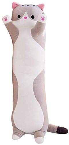 Bprtcra Cojín de Felpa Lindo Gato de Dibujos Animados en Forma de muñeca de Juguete de Peluche de Juguete, Almohada De Felpa para Dormir de Tiro Largo, Regalo de Juguete para Niños,Type A,70cm