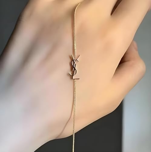 Elegant Gold Initial Bracelet for Women – 18K Light Luxury Personalized Chain with Letter Charm – Dainty Custom Gold Jewelry Gift2