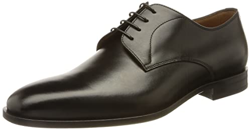 BOSS Hommes Lisbon Derb Derbies en Cuir confectionnées en Italie, ornées de surpiqûres