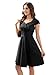 Ellames Women's 1950s Retro Vintage Dresses Elegant 2025 Cocktail Party Dress Cap Sleeve Dress with Pocket Black Large