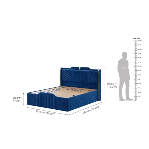 Image of Wakefit Velura Queen Size Storage Upholstered Bed