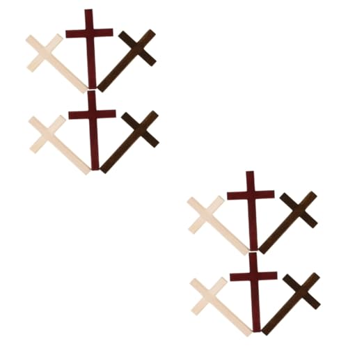 Tofficu 2 Juegos Cruzar Adorno De Cruz Religiosa Cruz Colgantes Temático Decoración Comunion Decoración Comunión Madera Manualidades Adornos Ornamentación Cruz Cristiana 6 Piezas * 2