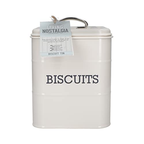 KitchenCraft Living Nostalgie Metall Keksdose, luftdicht, 14,5 x 19cm, antik creme