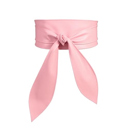 Decorative Belt Soft Clothing Decoration Bow Ribbon Waist Belts Belts Decorative Waistband Women's Wide Girdle Waist Strap for Country Concert Outfit(212cm,Pink)