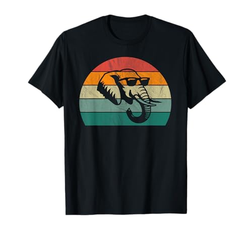 Retro Elefant Design (mehrfarbig) | Sonnenuntergang Elefant T-Shirt Retro Elefant Design (mehrfarbig) | Sonnenuntergang Elefant T-Shirt