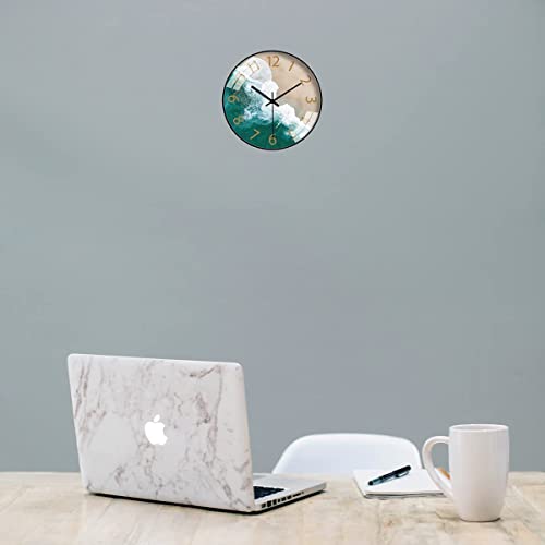 Image of Wall Clock 12 inch Silent Quartz Decorative Wall Clock Non-Ticking Classic Digital Clock Battery Operated Round Easy to Read Handheld Complete Home /Kitchen /Bedroom (405)