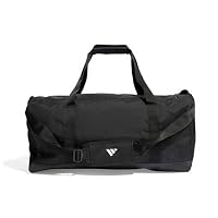 adidas Unisex Essentials Linear Duffel Bag Duffel Bag, Black/Black/White, M – Ansicht 2