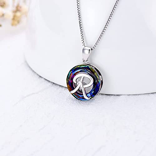 Letter Necklace Christmas Gifts Sterling Silver Crystal Initial 26 Alphabet Pendant Necklace Jewelry for Women Daughter3