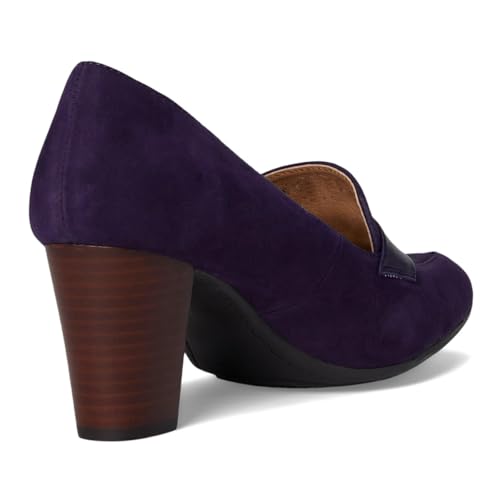 Image of SHODENSE Women Chunky Kitten Heel Pumps Shoes Round Closed Toe Slip On Suede Penny Loafers Matte Block Mid Heels Dress Loafer Almond Toe Comfort Oxford Shoes Office Work Classic Elegant 4-11 M US