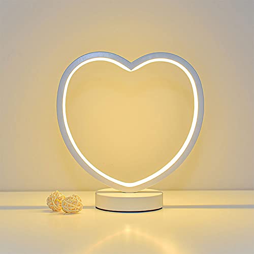 FBITE Lampada da scrivania Creativa per Interni Lampada da Tavolo a LED a Forma di Cuore Lampada da Comodino per Camera da Letto Matrimoniale Lampada da Tavolo Piccola Luce Notturna Luce ambiental