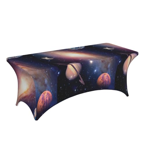 Nappe rectangulaire extensible de qualité supérieure motif galaxie moderne