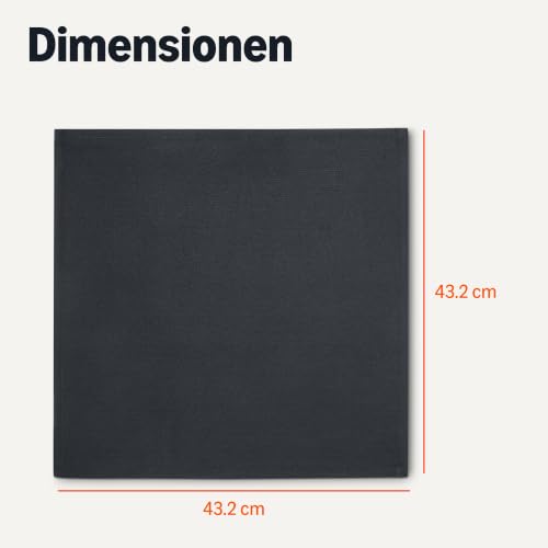 Amazon Basics Wiederverwendbare schmutzabweisende und knitterfreie Stoffservietten, 12er-Pack, 43 x 43 cm, Schwarz – Ansicht 3
