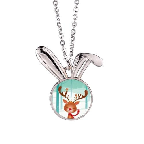 Collier lapin motif cerf aux finitions ciselées haut de gamme