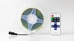 3 Meter LED Strip Light COB Warm White 3000K, Remote Controller with Dimmable Brightness, Seamless COB Lighting Kit Includes Wireless Controller and USB Power Connector (3m)