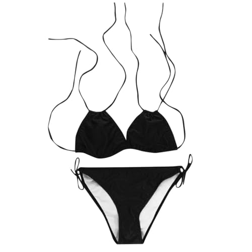 Bikinis para mujer con realce escultural de acabado sólido en talla 5XL 7