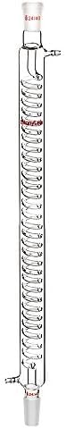 StonyLab Borosilicate Glass Graham Condenser with 24/40 Joint 500mm Jacket Length Lab Glass Condenser