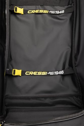 Cressi Moby 2 Trolley Bag Black/Yellow 110 L - Robuste und Geräumige Trolley Tasche ideal für Sportliche Aktivitäten und Reisen, Schwarz/Gelb, 110 L, Unisex
