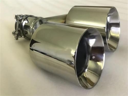 Terminal de escape doble de acero inoxidable pulido para coche universal 4