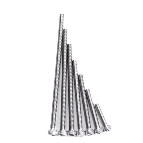 M3 M4 M5 M6 M8 M10 六角ソケットボルト 304 ステンレススチール フル歯カップヘッドマシンスクリューキャップ フルスレッド エクストラロング 50-150mm(M5x130mm(2pcs))