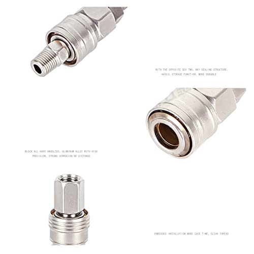 Accesorios de manguera de aire Unifizz en hierro plateado con conector de cabeza pequeña PH30 6