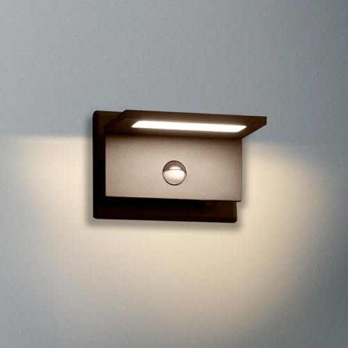 Inowel Motion Sensor Outdoor Wall Light Black LED Exterior House Light Fixture Front Porch Light...