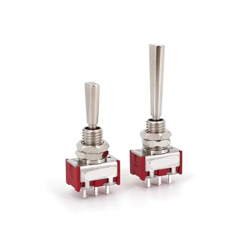 Mini toggle switch de tres posiciones ON-OFF-ON con palanca plana para control estable