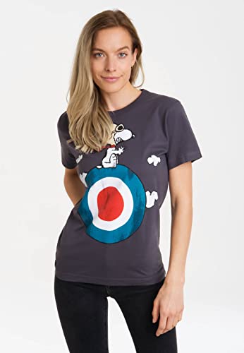 Logoshirt® Peanuts I Snoopy I Piloto I Camiseta Print I Mujer y Hombre I Cuello Redondo I Manga Corta I Azul I Diseño Original con Licencia I Talla 3XL