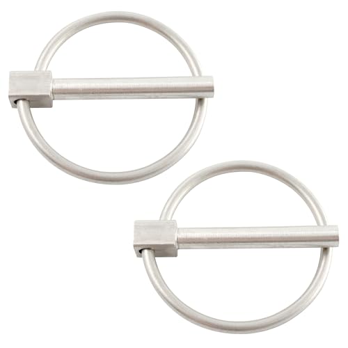 Adyoney 2 Pcs 3/16 x 1-1/4 Heavy Duty Lynch Pin 304 Stainless Steel Linch Pin with Ring Fit for Bike Farm Tractors Trailers Trucks (4.5mm x 32mm)