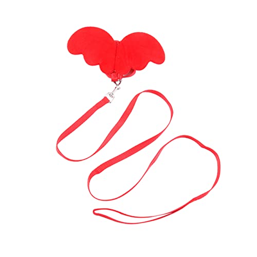 BESPORTBLE Training Lead Leash for Pet Cat Comfortable Breathable Harness h Shaped Collar Strap Red Size