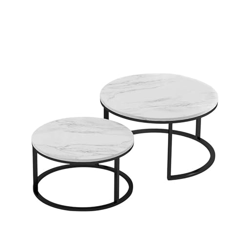 Listado de Mesas de Centro Walmart favoritos de las personas. 42 Bluelander Set de 2 Mesas de Centro Circulares de 61 * 45 cm y 46 * 40 cm, Mesas de Centro Anidación con Soportes de Acero, Mesa Auxiliar Ideal para Sala, Oficina o Estudio...