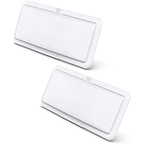 Leisure LED RV LED Ceiling Light 14" x 5.5" Fixture 950 Lumen with Touch Dimmer Switch Interior Lighting for Car/RV/Trailer/Camper/Boat DC 12V Natural White 4000-4500K (2-Pack) Cover