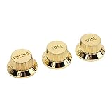 E-Bass-Lautstärkeregler, Gitarren-Potentiometer-Knopf, Einfach zu Ersetzen, 3 Stück Klein Zum Austausch (Gold)