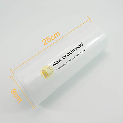 New brothread Tear Away (scheurvlies) Machine Borduurvlies 10"x25Yd (25cmx23M) rol - Medium Gewicht 50gm (1.8oz) - Gesneden in variabele maten - voor machinaal borduren en handnaaien - Afbeelding 3