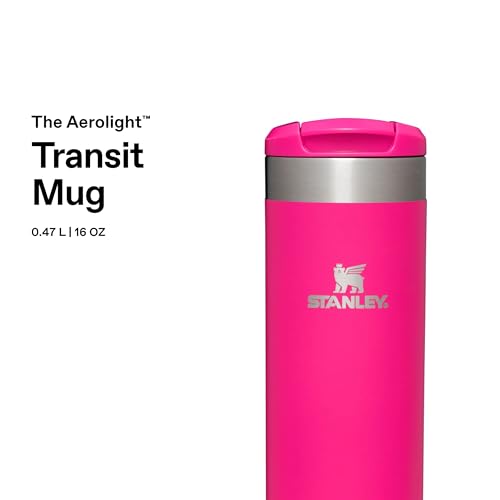 Stanley Aerolight Transit Thermobecher 0.47L - Hält 6 Stunden Heiß - Spülmaschinenfest - Kaffeebecher To Go Auslaufsicher - Kompatibel Mit Gängigen Pkw-Getränkehalterungen - Thermosflasche - Pink 3