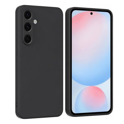 Image of Elzzi Microfiber Candy Case for Samsung S24 FE 5G Smooth Touch Cushion Liquid Soft Silicone Gel Rubber Phone Cases Non-Slip Full Body Protective Shockproof Back Cover - Black