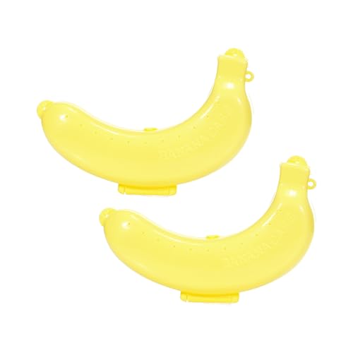 Banana Case Holder 2 Pcs Reusable Banana Storage Box with Vent Holes Hanging Design for Fresh Bananas Protection Ideal for Lunch Box Travel Picnic and Festive Decoration
