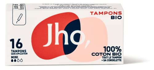 Jho – Sellos 100% algodón orgánico – Sin aplicador (Mini, 1 caja = 16 sellos)