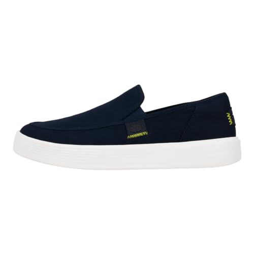 HEYDUDE Sunapee M Canvas Navy/White Size M13 | Men's Shoes | Men's Slip On Sneakers | Comfortable & Light-Weight