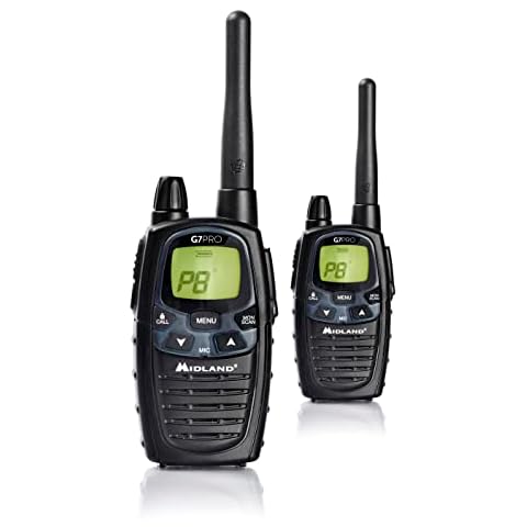 Midland G7 Pro PMR+LPD-Funkgerät C1090.13 Robustes Gerät für die Professionelle oder Private Nutzung, mit LCD-Display, inklusive Doppelstandlader und Gürtelclips, 2 Stück im Set Cover