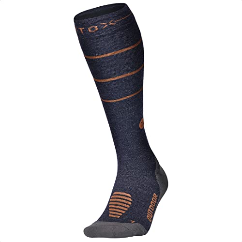 STOX Energy Socks - Chaussettes de randonnée homme - Chaussettes de compression de haute qualité - Récupération rapide - Jambes moins fatiguées - Protège des ampoules et piqûres - Laine mérinos Cover