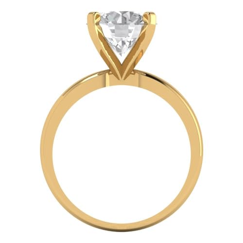 3 ctw Round Cut Solid Gold Engagement Ring for Women - 14K Yellow Gold - Moissanite Wedding Promise Ring for Her4