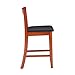 Linon Triena Red Cherry Wood Black Vinyl Padded Seat - 24 inch