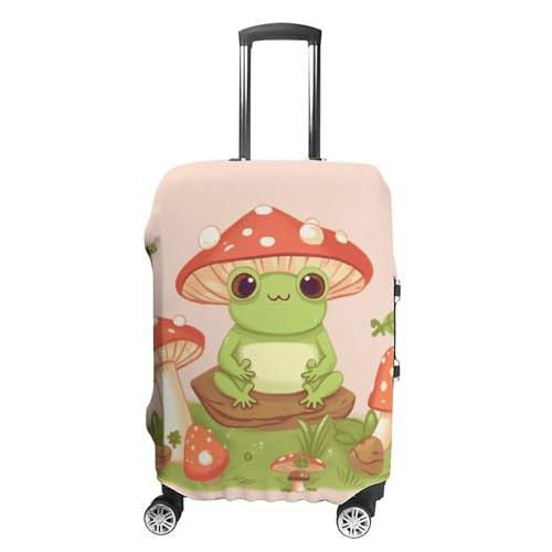 Carry on Luggage Cover Cute Frogs And Mushrooms Suitcase Covers for Luggages Tsa Approved Travel Luggage Sleeve Protector Elastic Suitcase Protector Anti-Scratch Washable Fits 19-30 Inch Case -XL