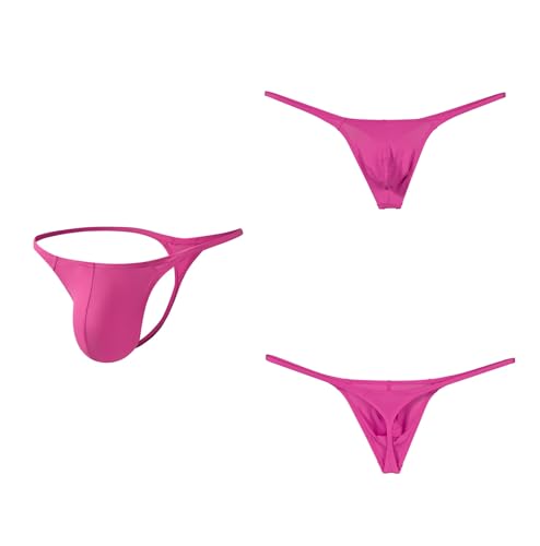 Men's G-string Sissy Thong Pouch Sexy Low Rise Panties 3 Pack3